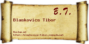 Blaskovics Tibor névjegykártya